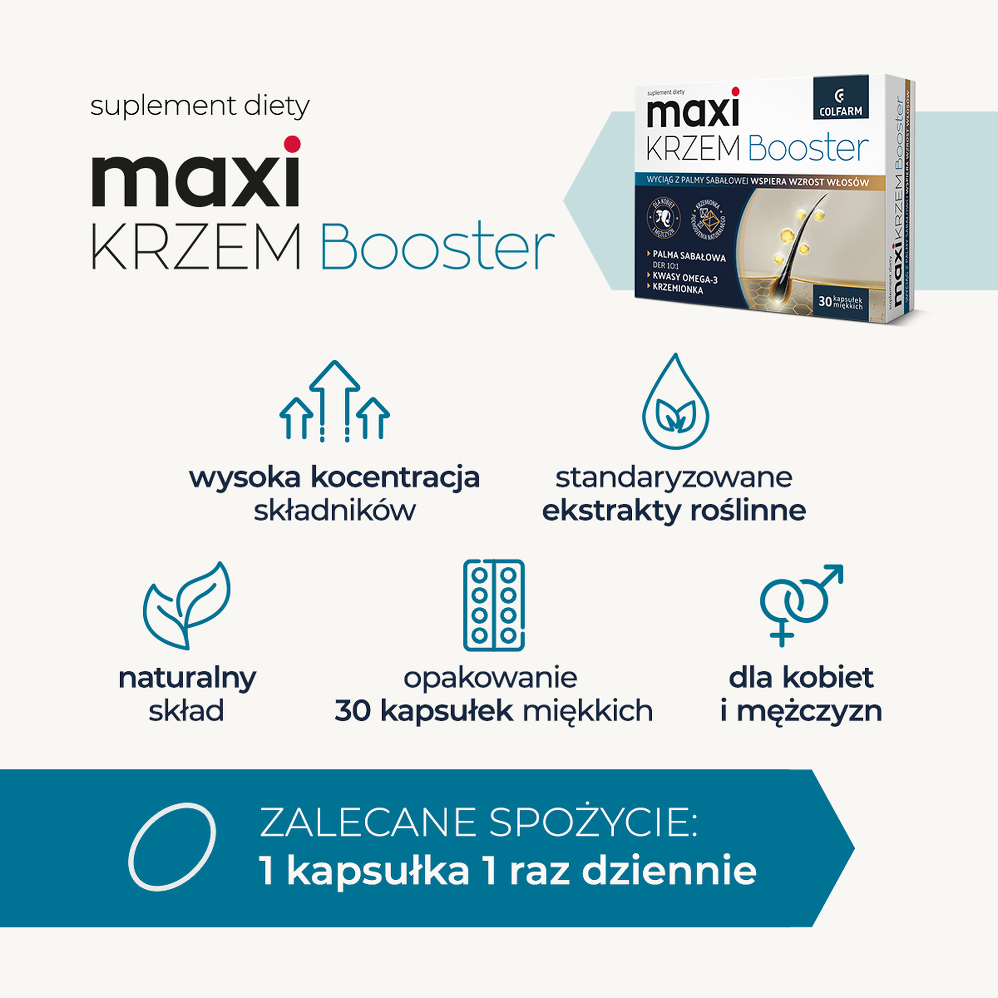 Maxi Krzem Booster, kapsułki, 30 sztuk