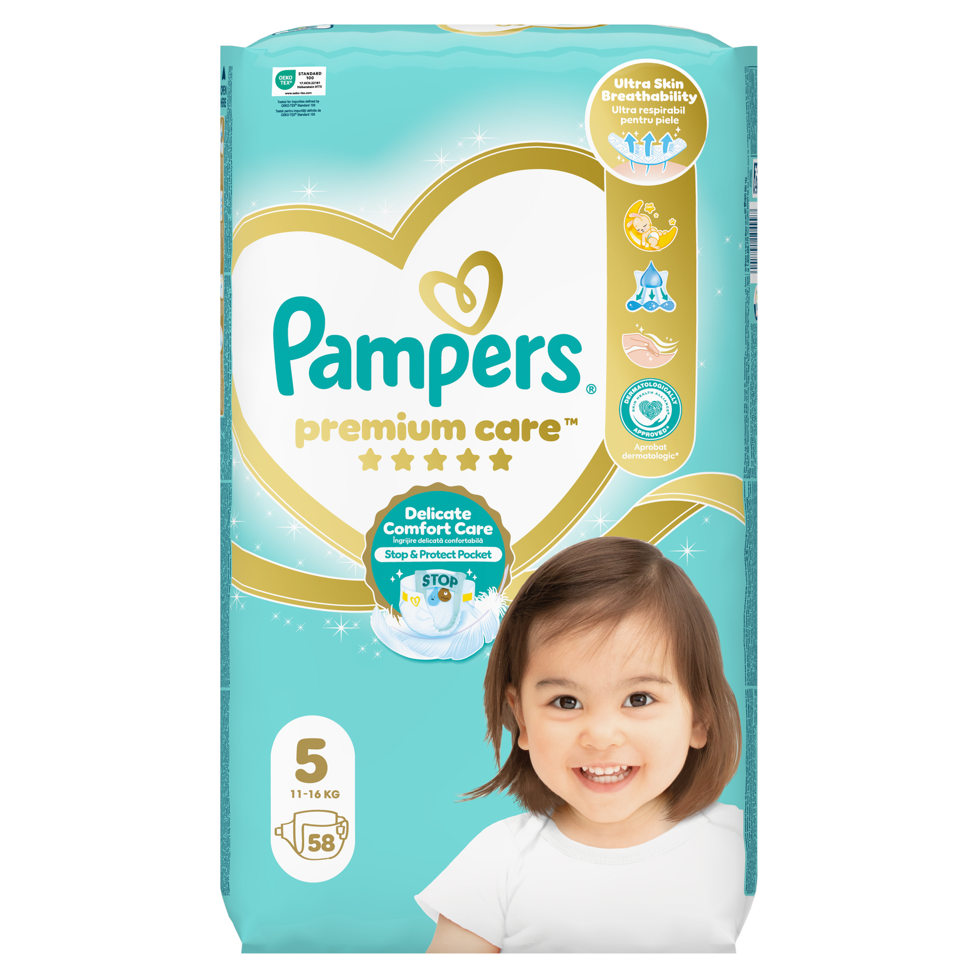 Pampers Pieluchy Premium Care rozmiar 5, 58 sztuk pieluszek zdjęcie