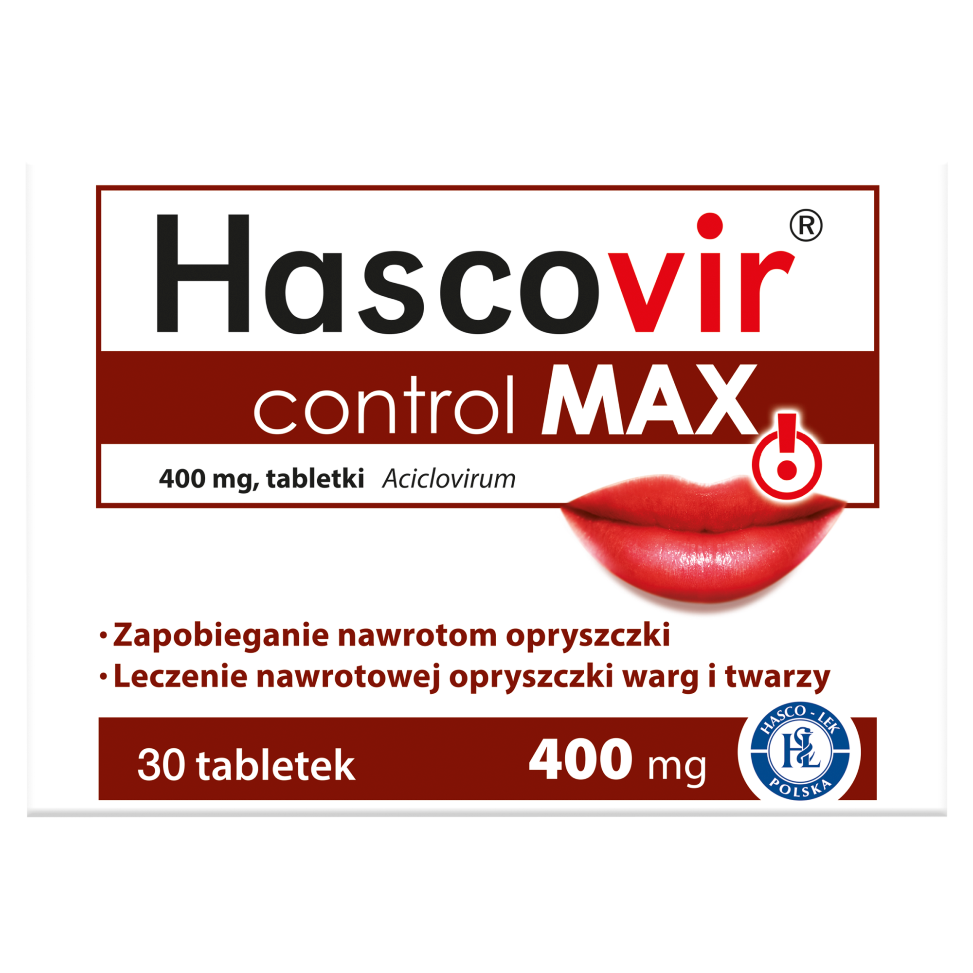 Hascovir control MAX, 400 mg, tabletki, 30 sztuk zdjęcie