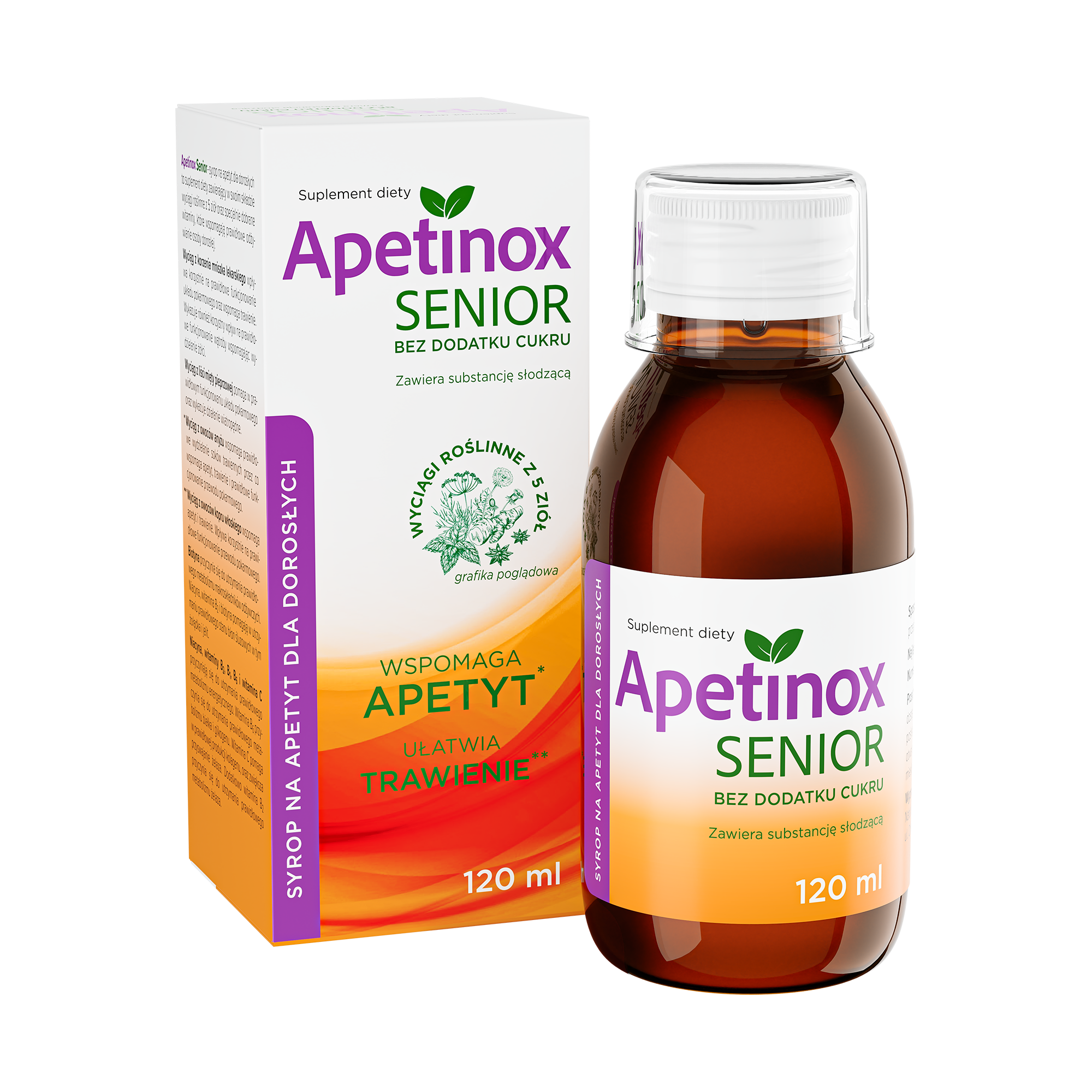 Apetinox Senior bez dodatku cukru, 120 ml