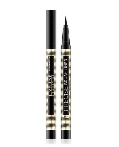 EVELINE COSMETICS PRECISE BRUSH LINER Eyeliner z pędzelkiem DEEP BLACK - 1 szt. zdjęcie