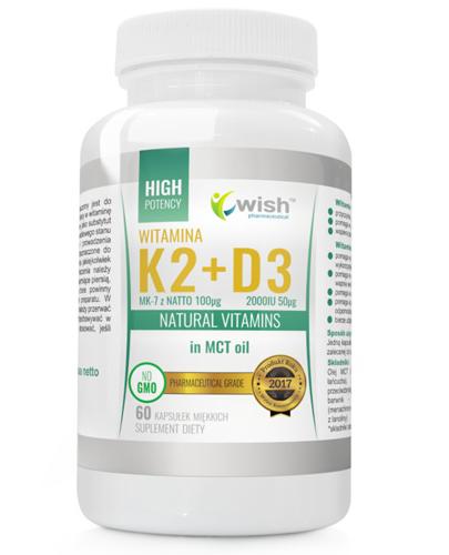 Wish Witamina K2 MK7 + D3 2000 IU - 60 kaps. - cena, opinie, dawkowanie zdjęcie