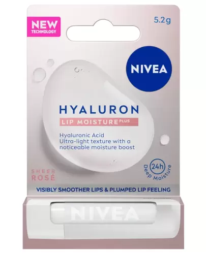 Nivea Hyaluron Lip Moisture Plus Sheer Rose nawilżający balsam do ust 5,2 g zdjęcie