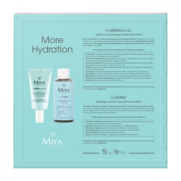 Miya Cosmetics More Hydration, mySkinisotonic lekki krem, 40 ml + myTonic nawilżający tonik, 150 ml [ZESTAW]