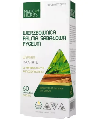 Medica Herbs Wierzbownica Palma Sabałowa Pygeum 60 kapsułek zdjęcie