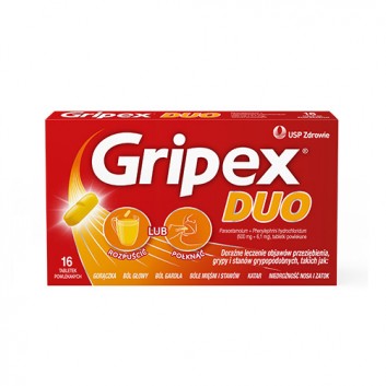 Gripex Duo, tabletki powlekane, 16 sztuk