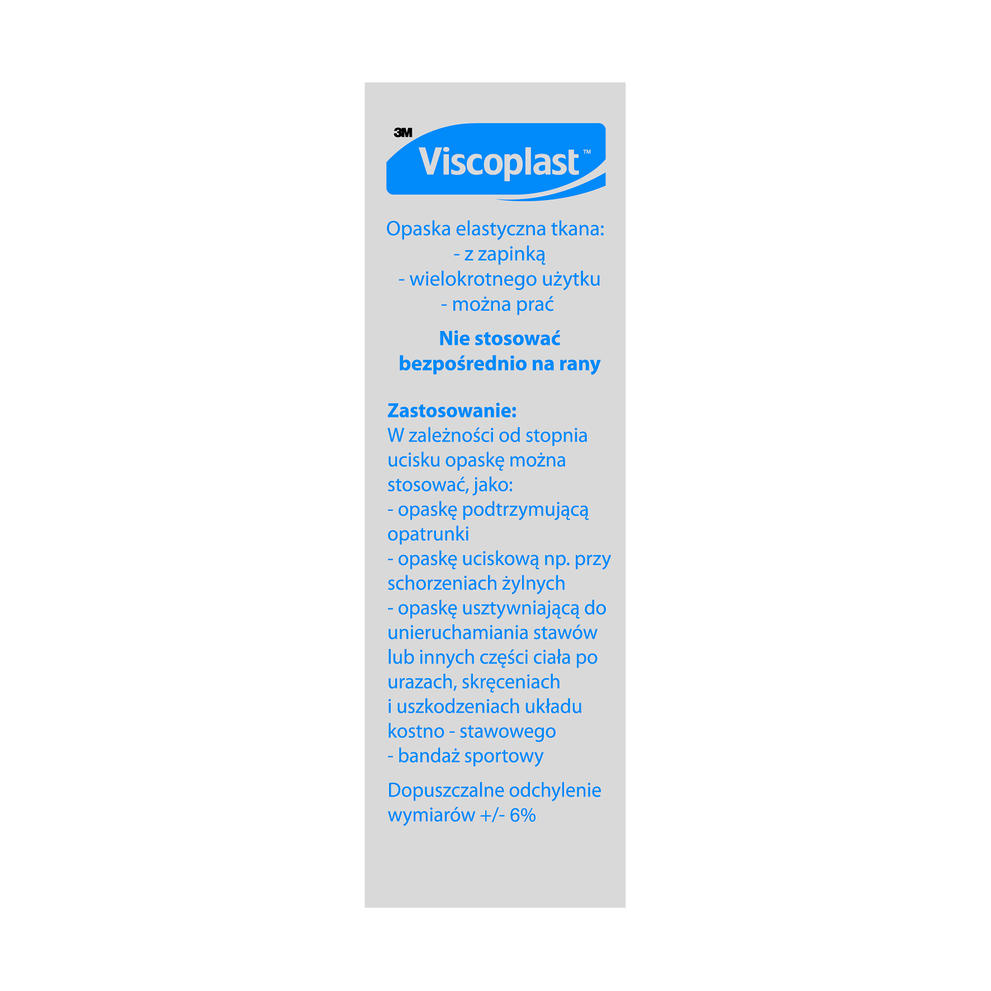 Viscoplast Opaska elastyczna z zapinką 5 m x 12 cm, 1 sztuka