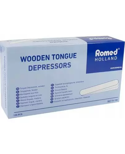 Romed szpatułki laryngologiczne drewniane 100 sztuk zdjęcie