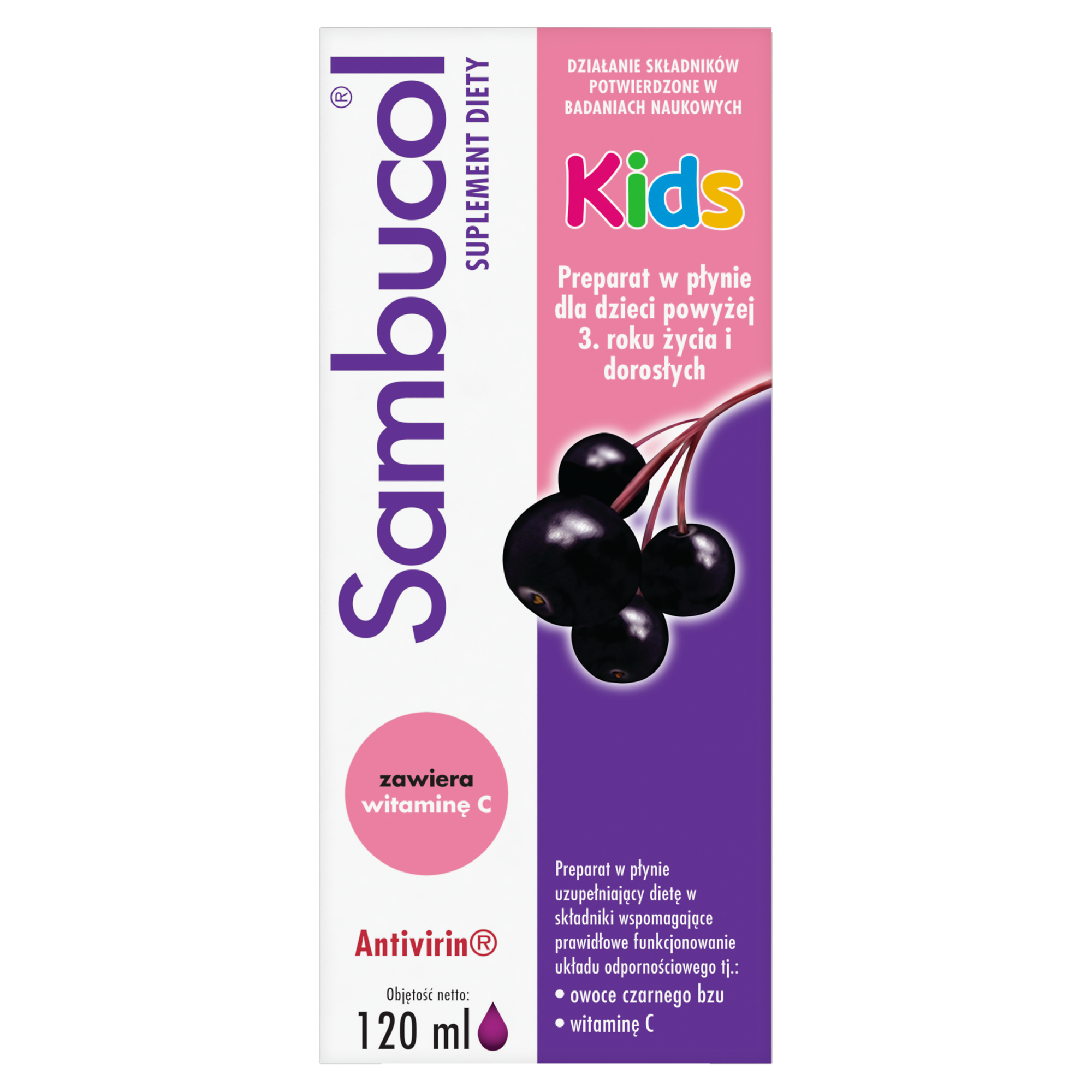 Sambucol Kids syrop dla dzieci powyżej 3 lat 120 ml zdjęcie