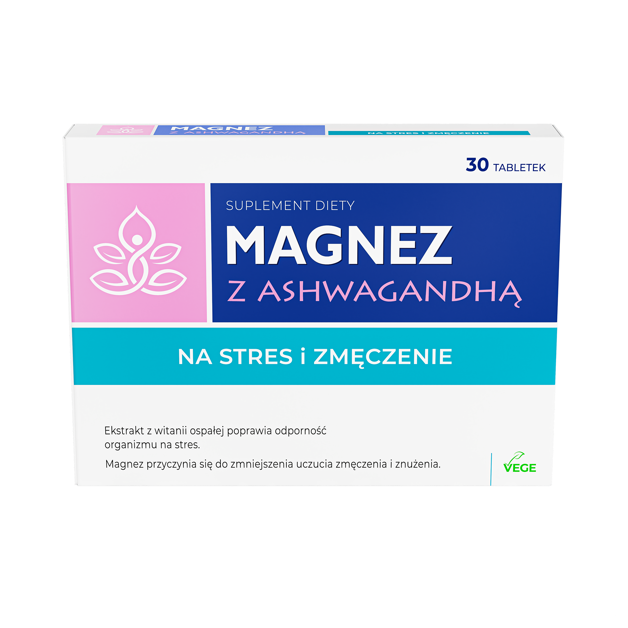 Magnez z ashwagandhą, tabletki, 30 sztuk
