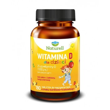Naturell Witamina D dla dzieci, tabletki, 180 sztuk
