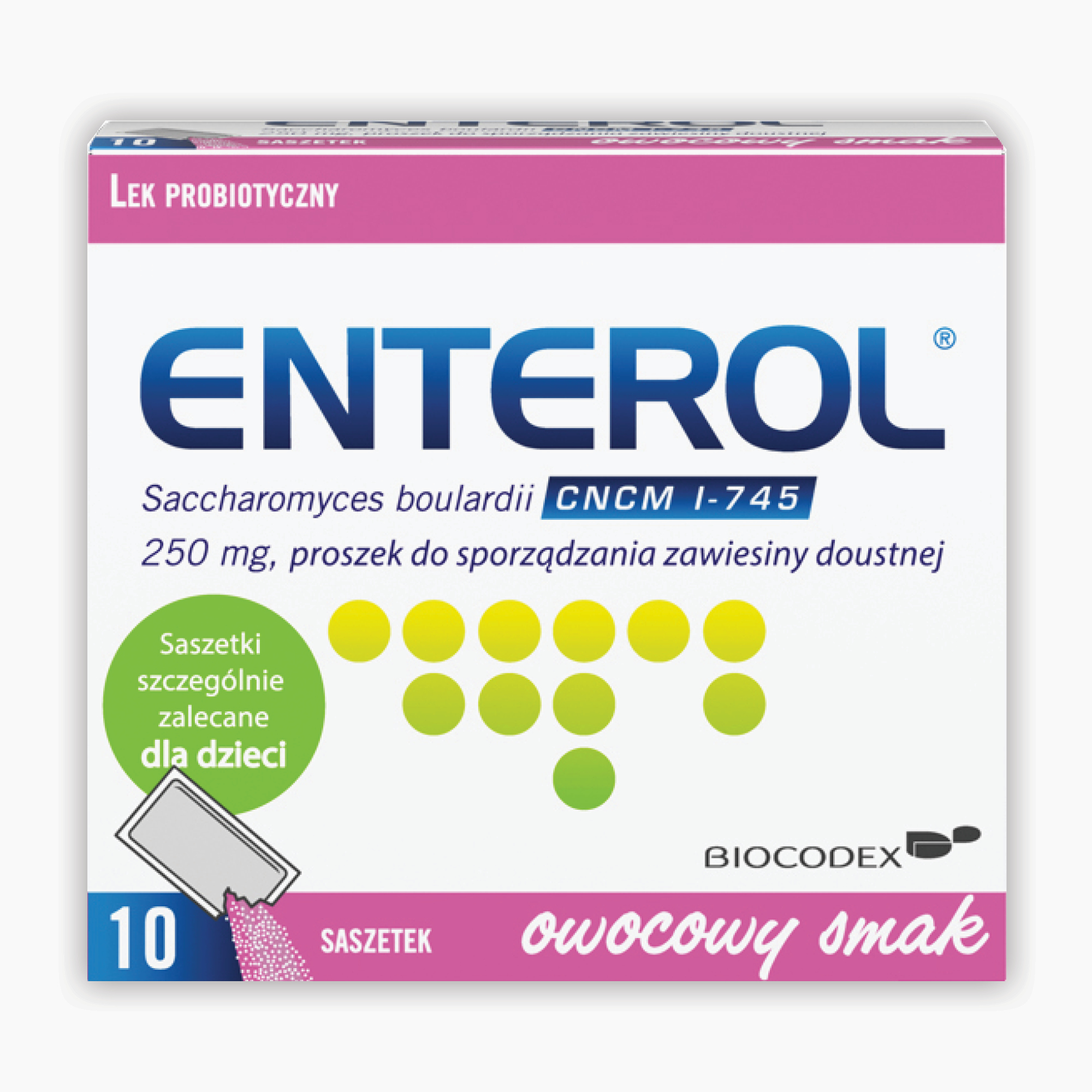 Enterol Saccharomyces boulardii 250 mg, proszek, 10 saszetek zdjęcie
