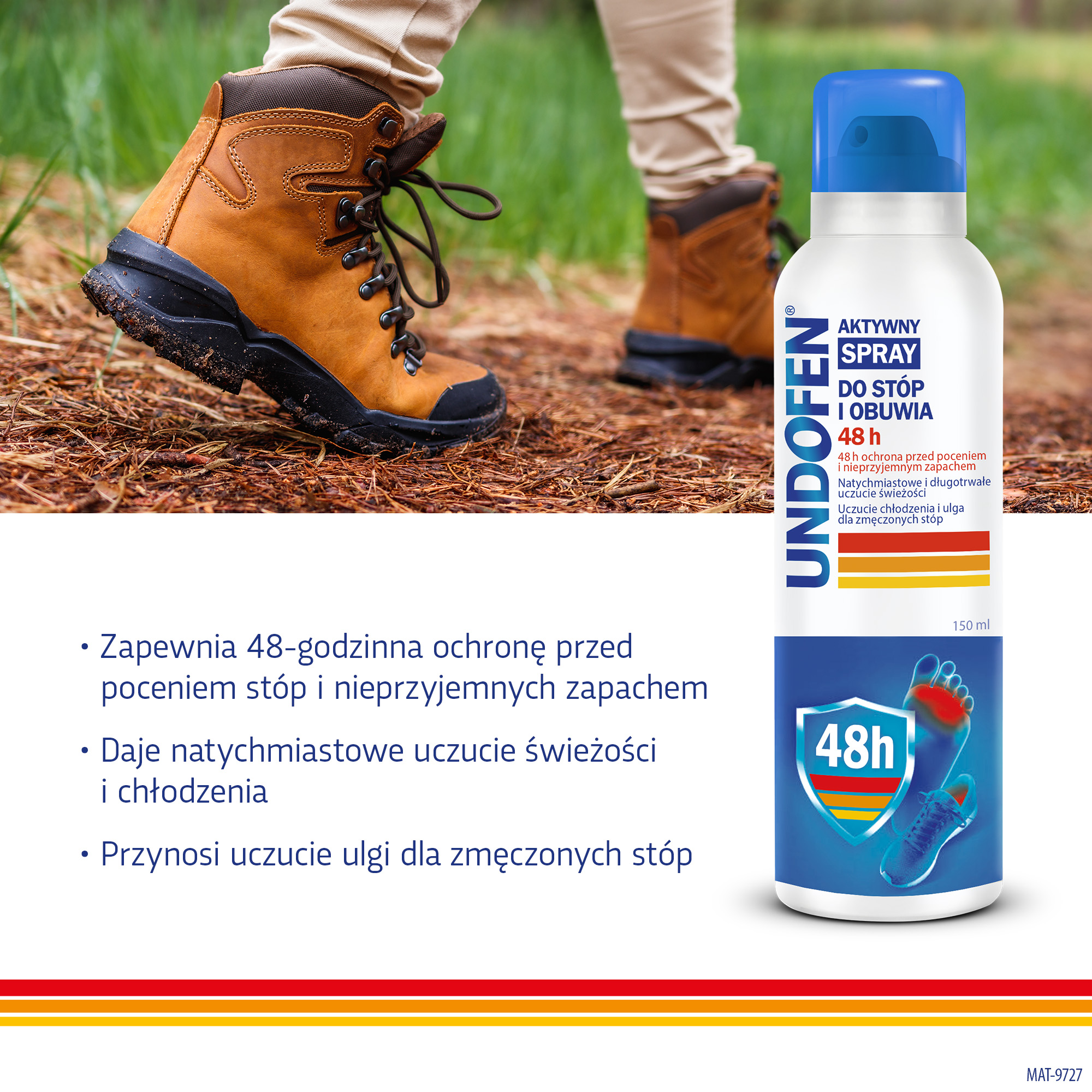 Undofen, Aktywny Spray do stóp i obuwia 48 h, 150 ml