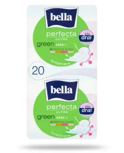 Bella Perfecta Ultra Green podpaski supercienkie z osłonkami bocznymi 20 sztuk zdjęcie