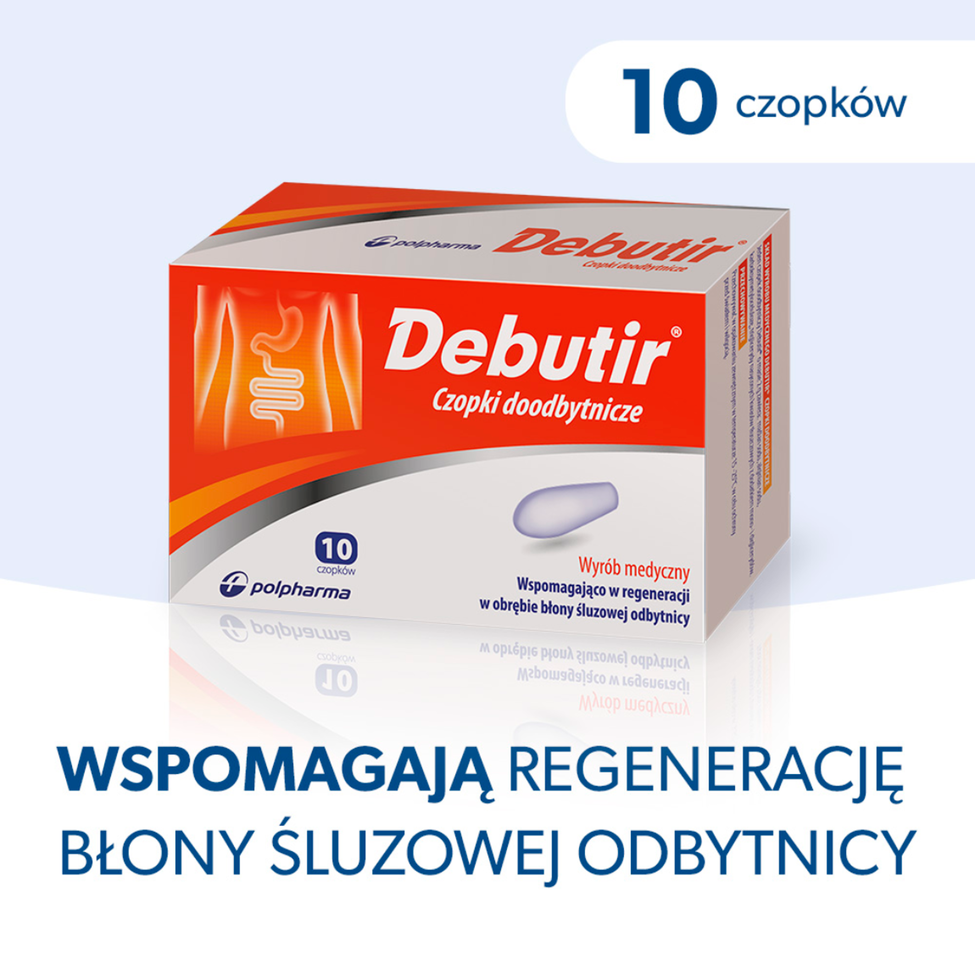 Debutir czopki doodbytnicze 10 sztuk