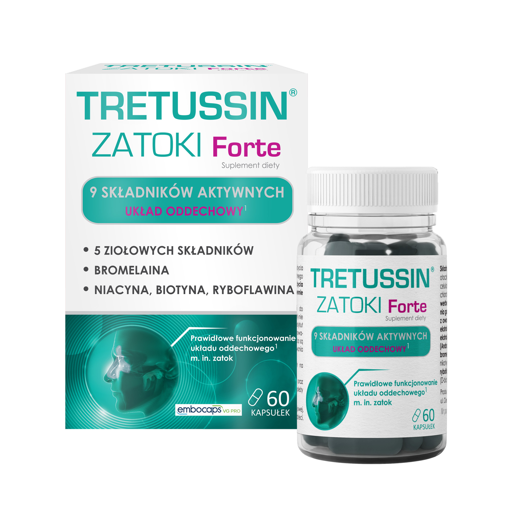 Tretussin Zatoki Forte 60 kapsułek zdjęcie