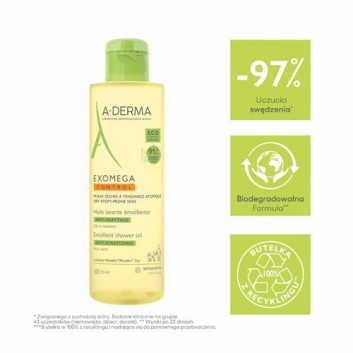 A-Derma Exomega Control, olejek emolient pod prysznic, 500 ml