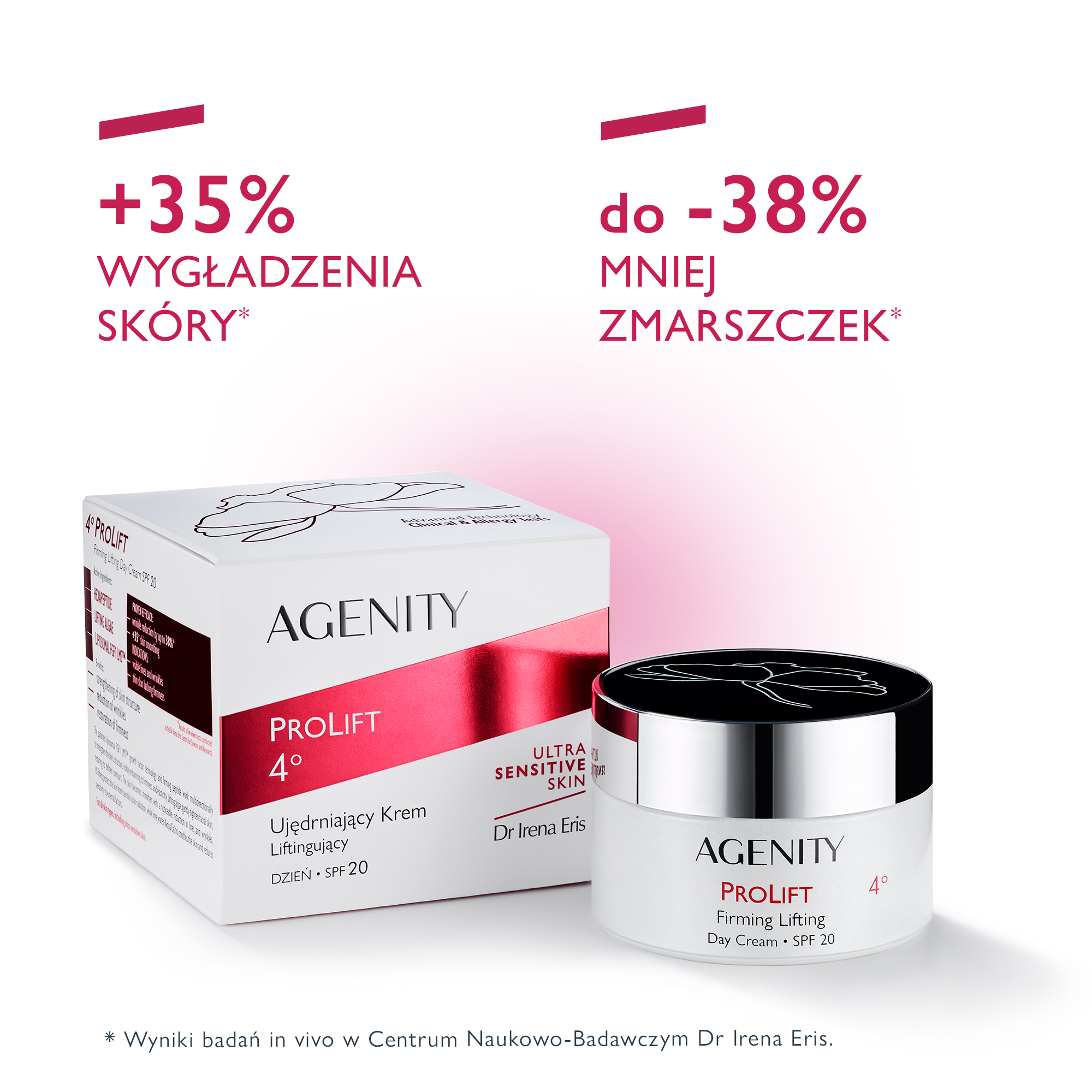 Agenity Prolift 4°, Krem liftingujący ujędrniający na dzień SPF 20, 50 ml