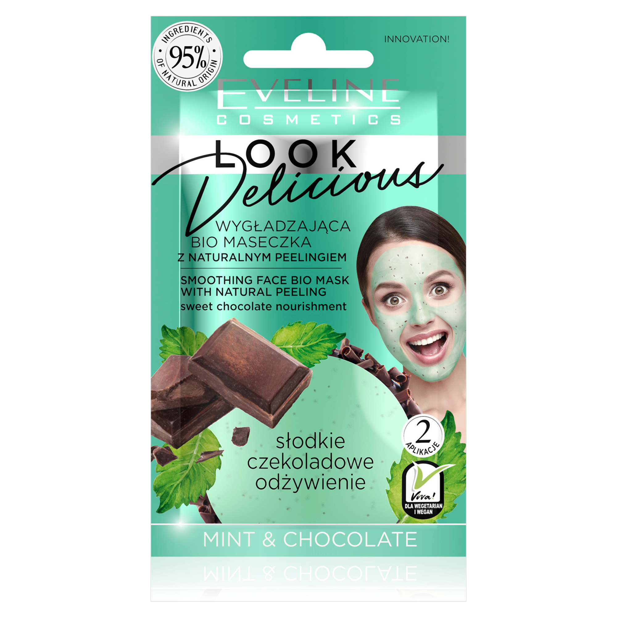 Eveline Look Delicious wygładzająca bio maseczka z naturalnym peelingiem, 10 ml zdjęcie