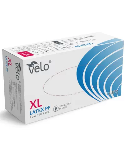 Velo rękawice lateksowe bezpudrowe rozmiar XL 100 sztuk zdjęcie