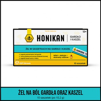 Honikan Gardło i kaszel żel w saszetkach na gardło i kaszel 10 saszetek