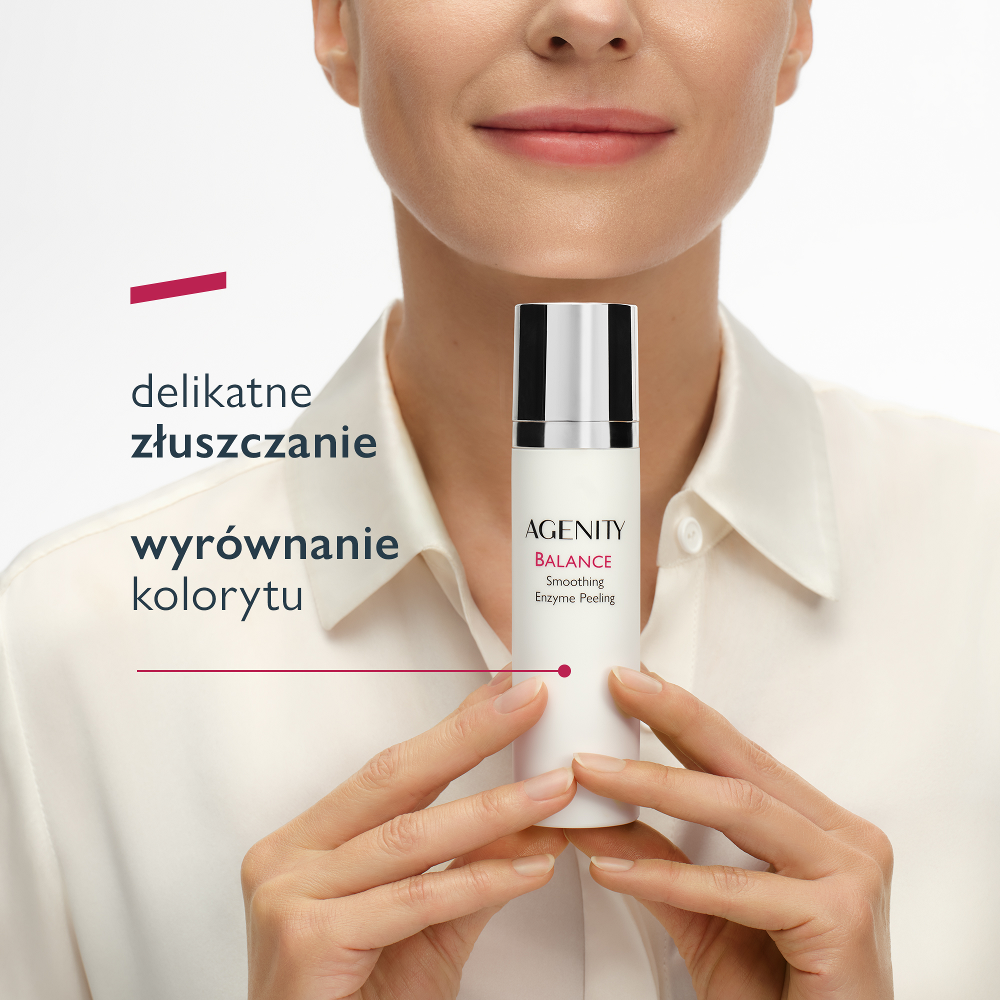 Agenity Balance, Peeling wygładzający do każdego rodzaju skóry enzymatyczny, 75 ml