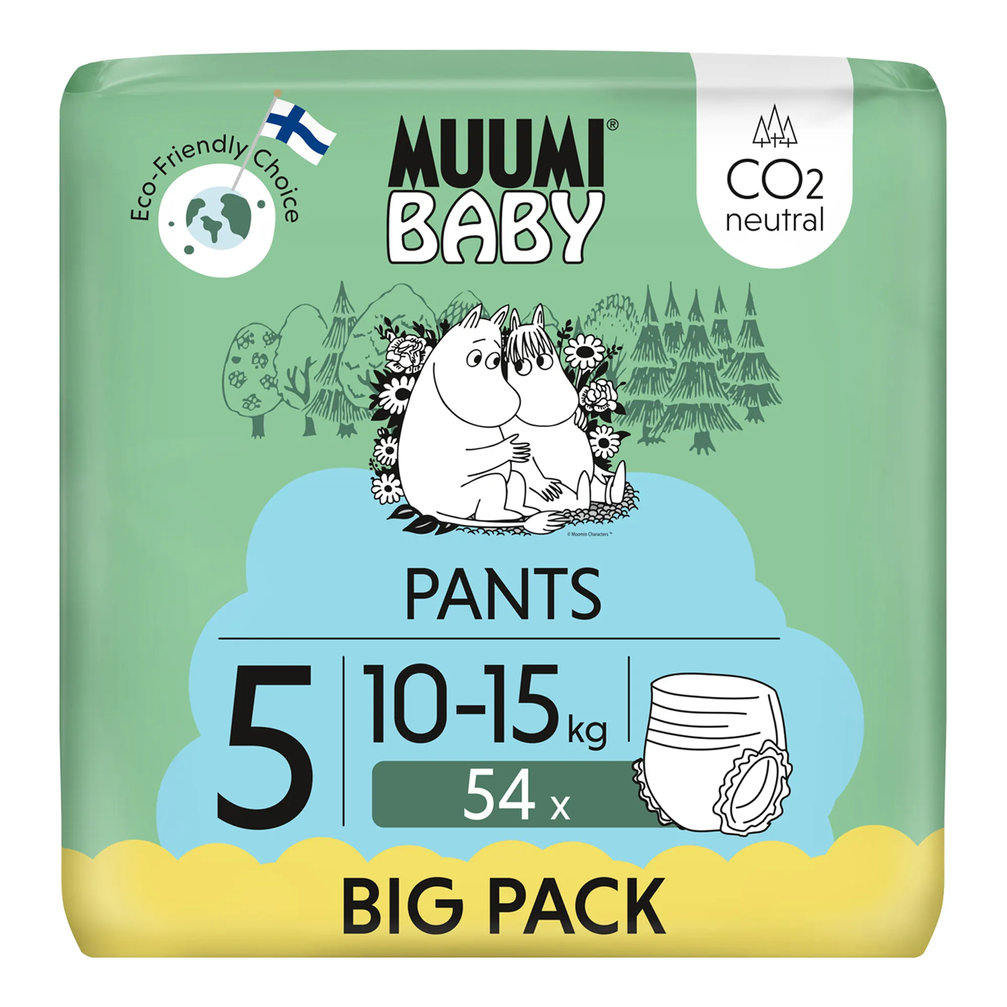Muumi Baby Pants pieluchomajtki 5 Maxi+ 10-15 kg 54 sztuki zdjęcie