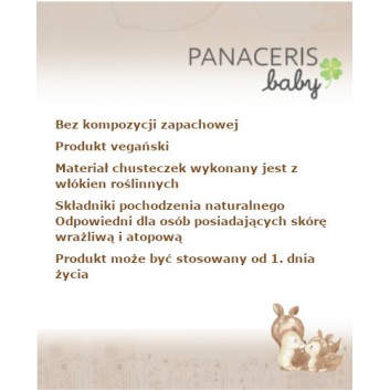 Panaceris Baby chusteczki nawilżane 99% wody dla niemowląt i dzieci 60 sztuk