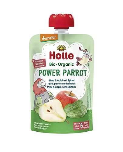 Holle Mus owocowy z warzywami Moc papugi gruszka, jabłko ze szpinakiem - 100 g - cena, opinie, właściwości zdjęcie
