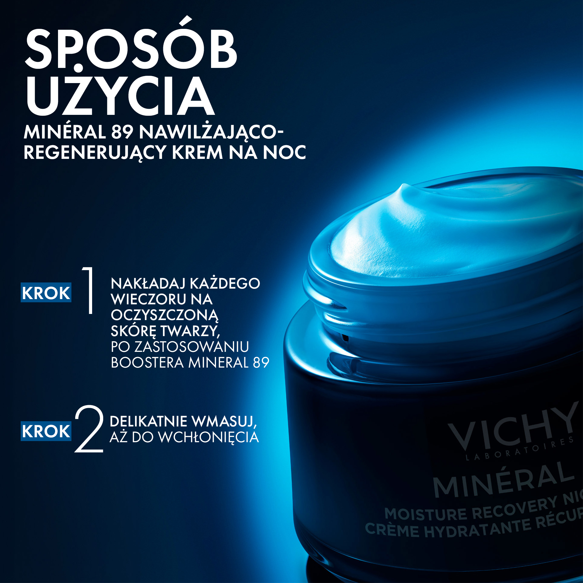 Vichy Mineral 89, nawilżająco-regenerujący krem na noc z melatoniną, 50 ml