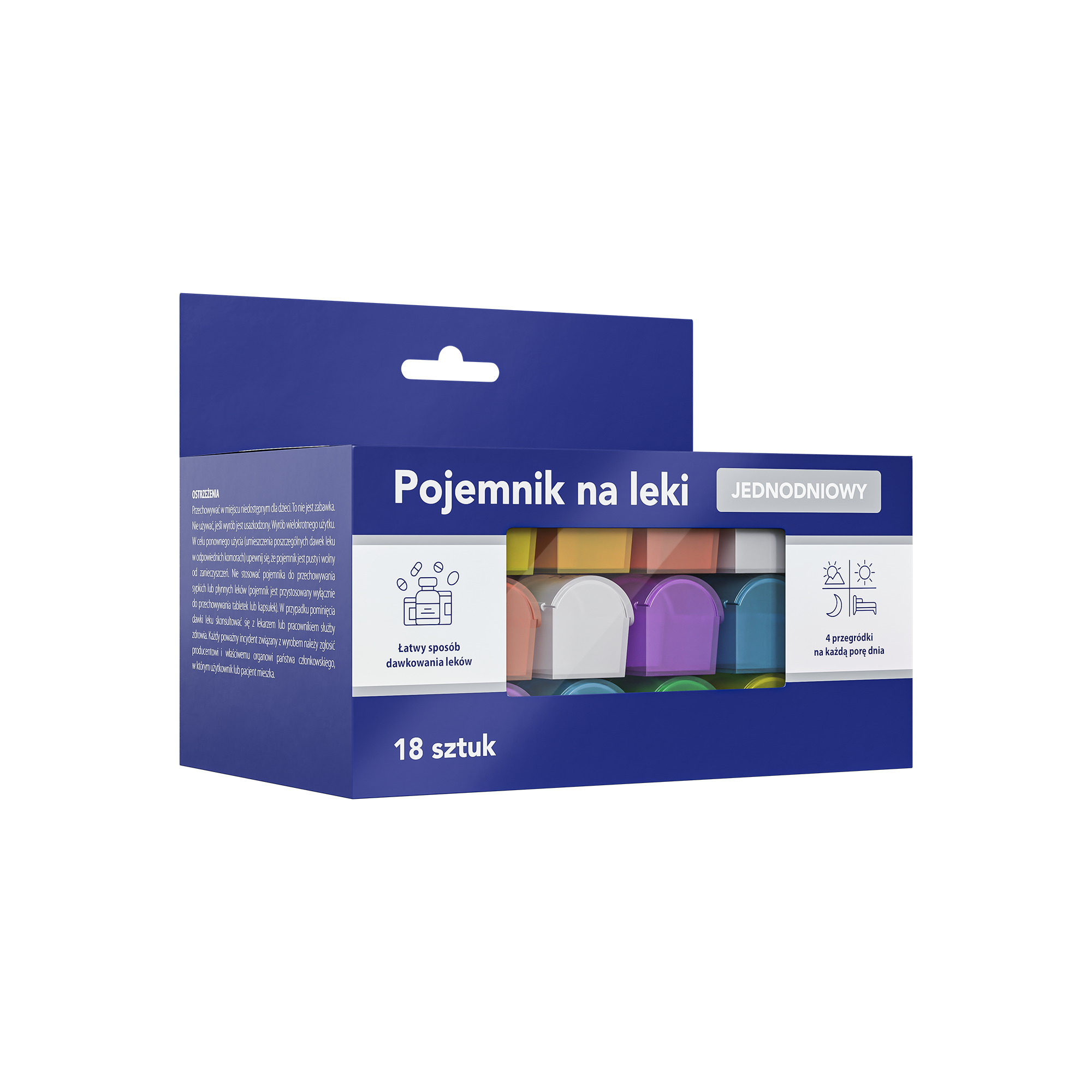 Panawit Pojemnik na leki jednodniowy box, 18 sztuk