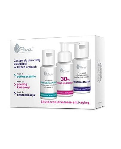 AVA Zestaw do domowej eksfoliacji Odtłuszczacz - 50 ml + Kwas mlekowy 30 % - 50 ml + Neutralizator - 50 ml  zdjęcie