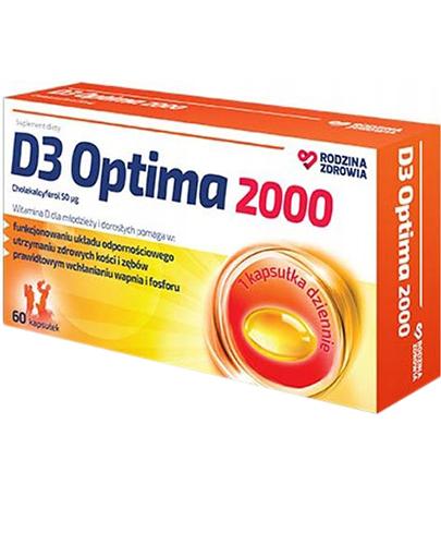 Rodzina Zdrowia D3 Optima 2000 j.m - 60 kaps. - cena, opinie, dawkowanie zdjęcie
