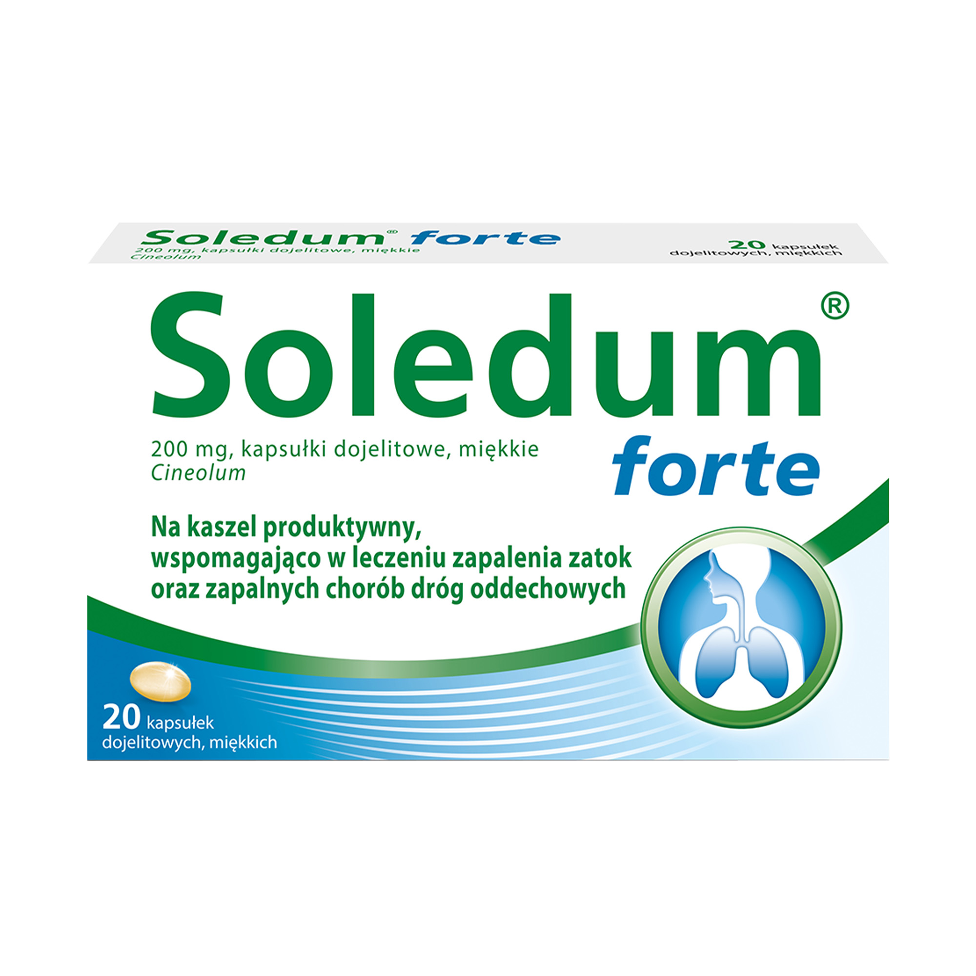 Soledum forte, 200 mg, kapsułki dojelitowe miękkie, 20 szt. zdjęcie