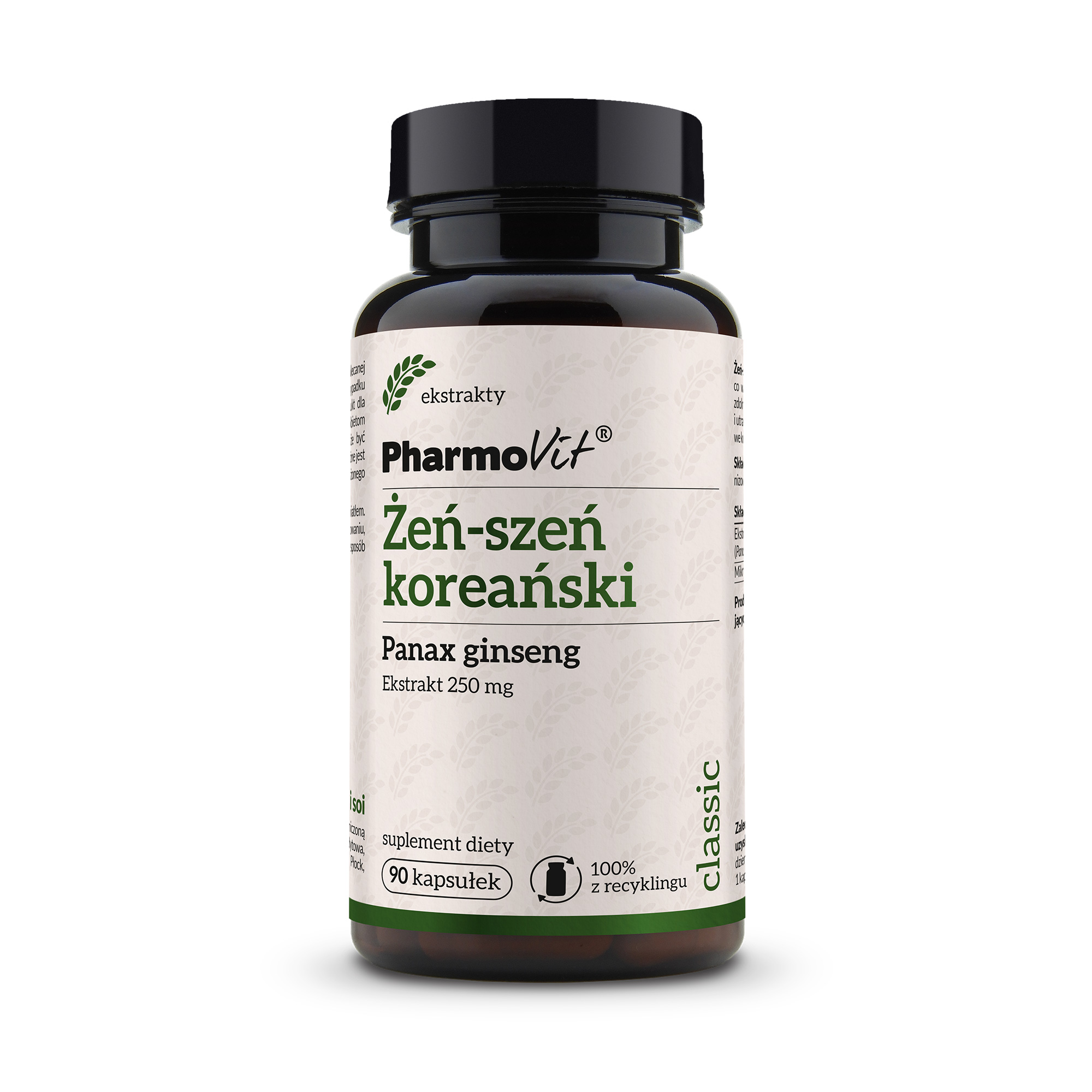 PharmoVit Żeń-szeń koreański ekstrakt 250 mg, kapsułki, 90 sztuk zdjęcie