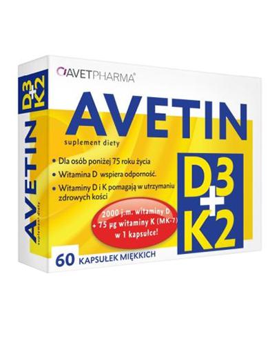 Avetin D3 + K2 - 60 kaps. - cena, opinie, dawkowanie zdjęcie