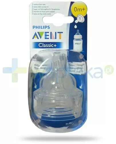 Avent Philips Classic+ smoczek o wolnym wypływie dla dzieci 0m+ 2 sztuki [SCF631/27] zdjęcie