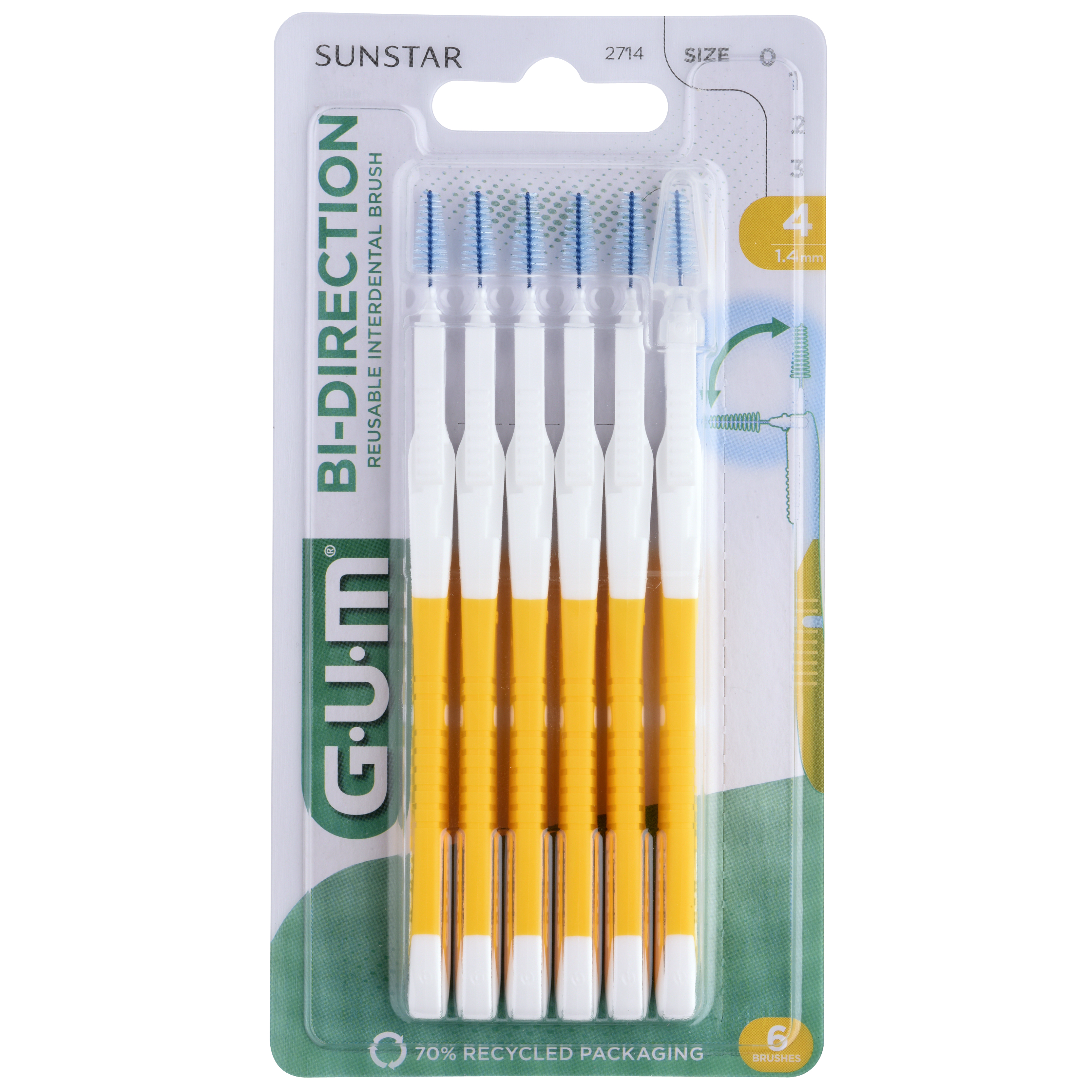 GUM Bi-Direction 1,4 szczoteczki międzyzębowe 6 sztuk zdjęcie