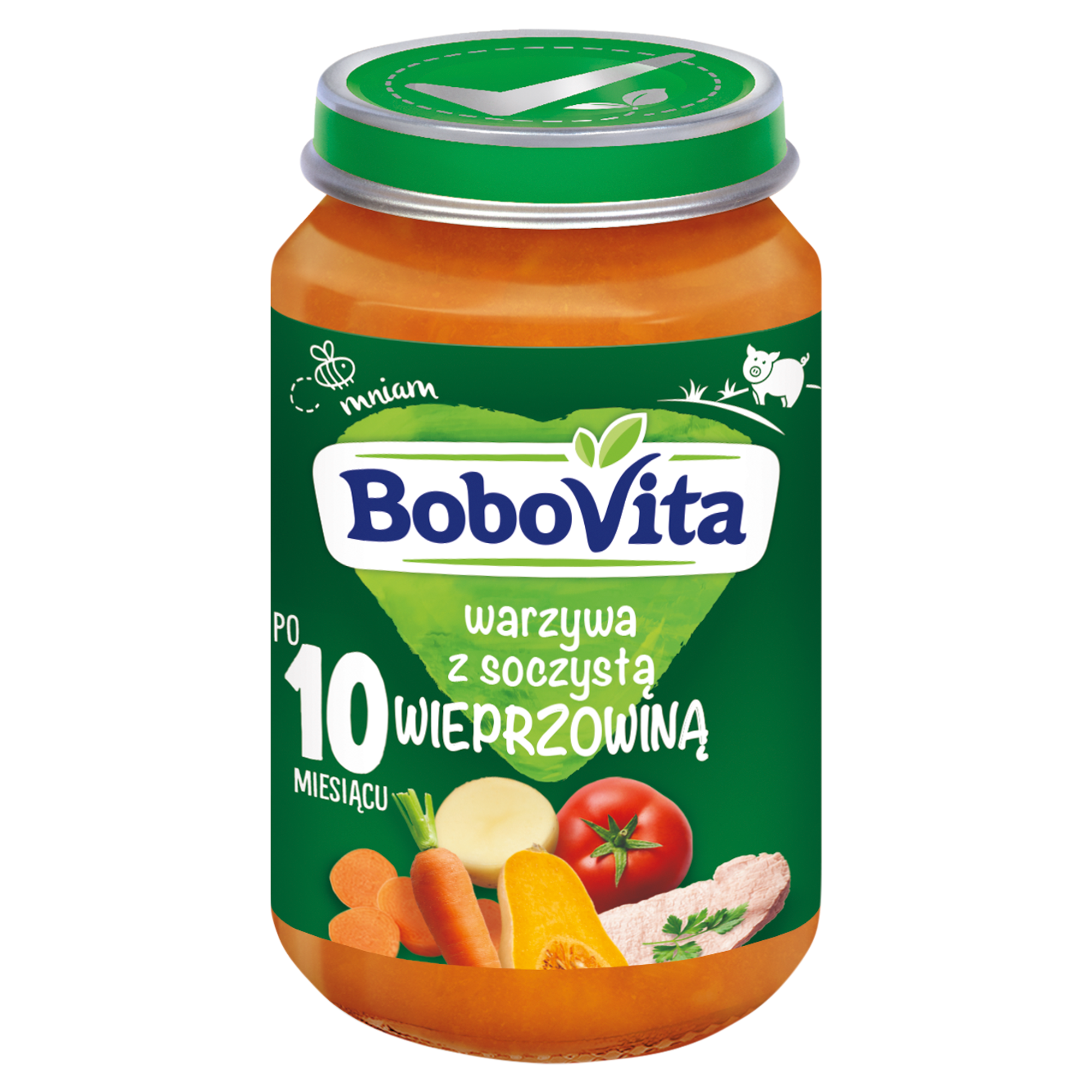 BOBOVITA Soczysta wieprzowina z warzywami po 10 m-cu - 190 g zdjęcie