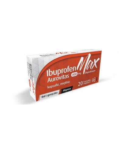 Ibuprofen Max Aurovitas 400 mg, kapsułki miękkie, 20 sztuk zdjęcie