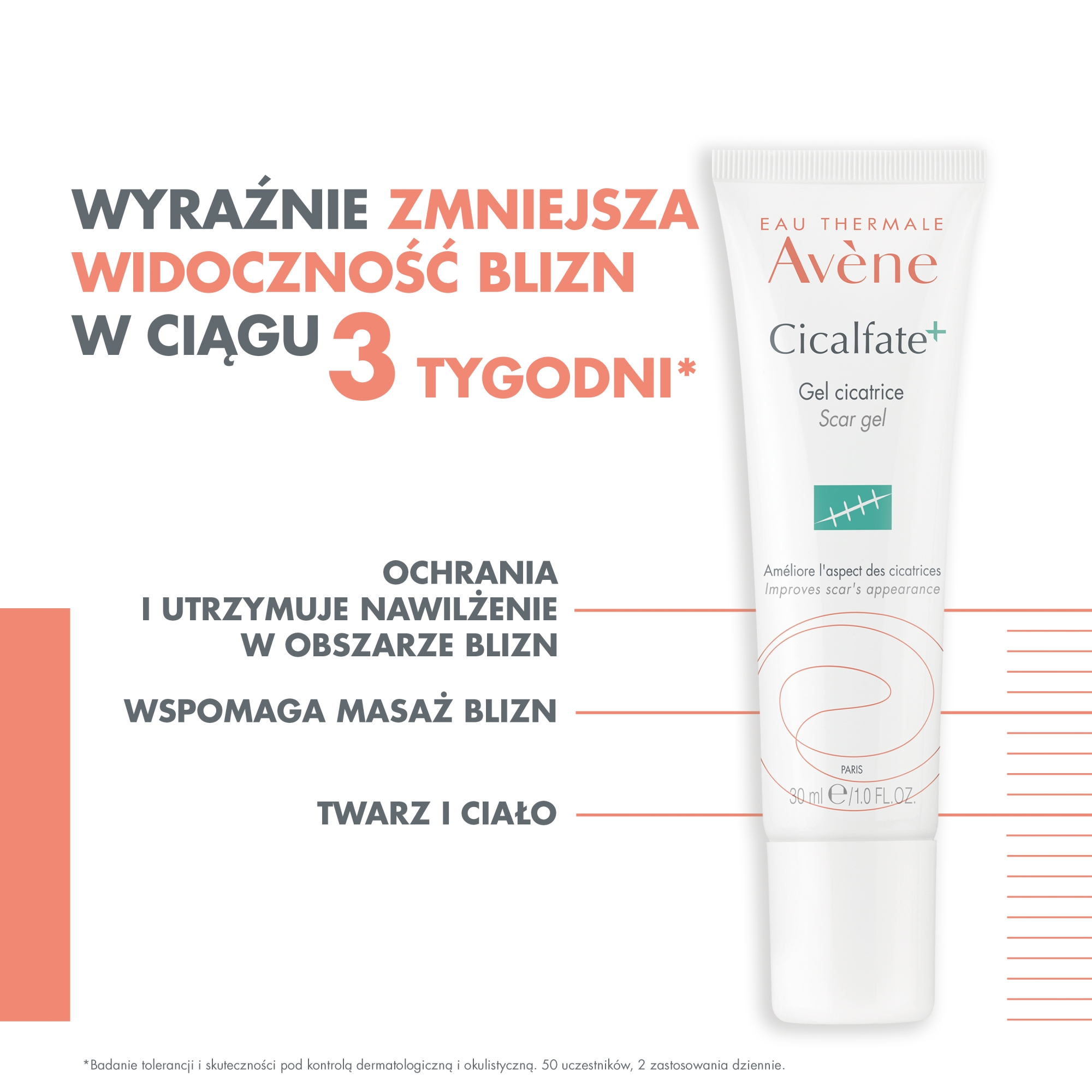 Avene Cicalfate+, żel na blizny, 30 ml