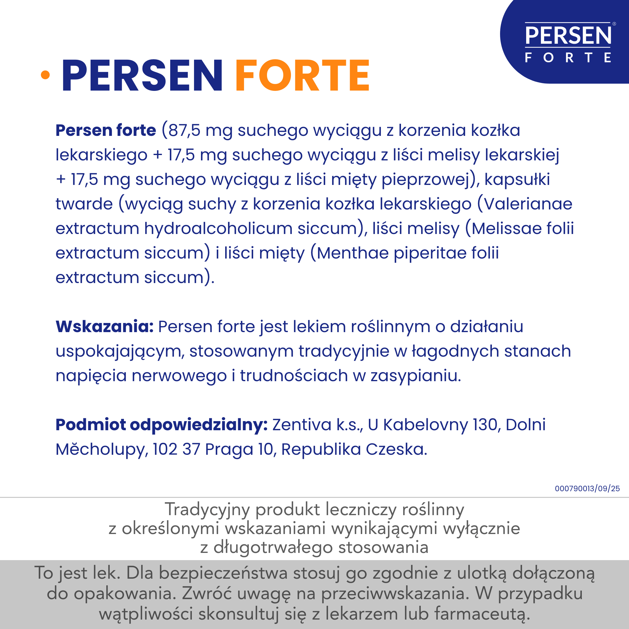 PERSEN FORTE, 20 kapsułek