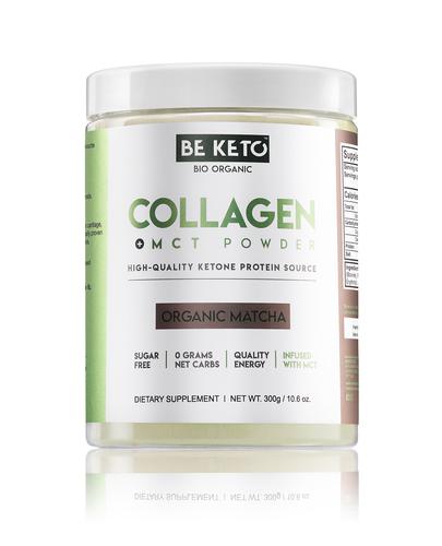 BeKeto Keto Collagen + MCT Oil Organic Matcha, 300 g, cena, wskazania, stosowanie zdjęcie