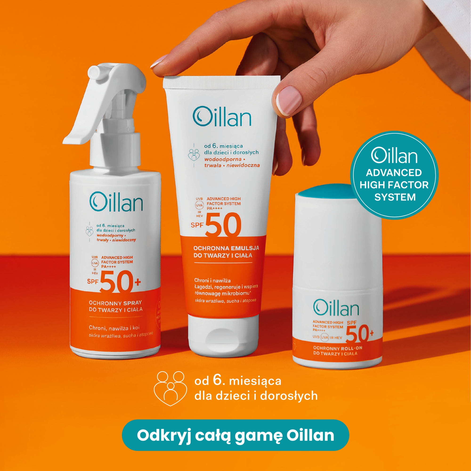 Oillan Sun, Ochronny spray do twarzy i ciała, 125 ml