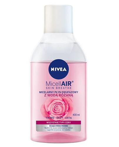 NIVEA MICELLAIR SKIN BREATHE Micelarny płyn dwufazowy z wodą różaną - 400 ml zdjęcie