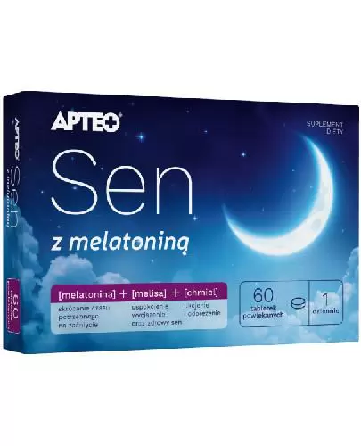 Apteo, Sen z melatoniną, 60 tabletek powlekanych zdjęcie