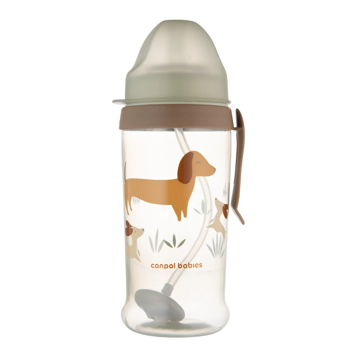 Canpol babies Bidon niekapek z rurką i odważnikiem Pieski, 350 ml