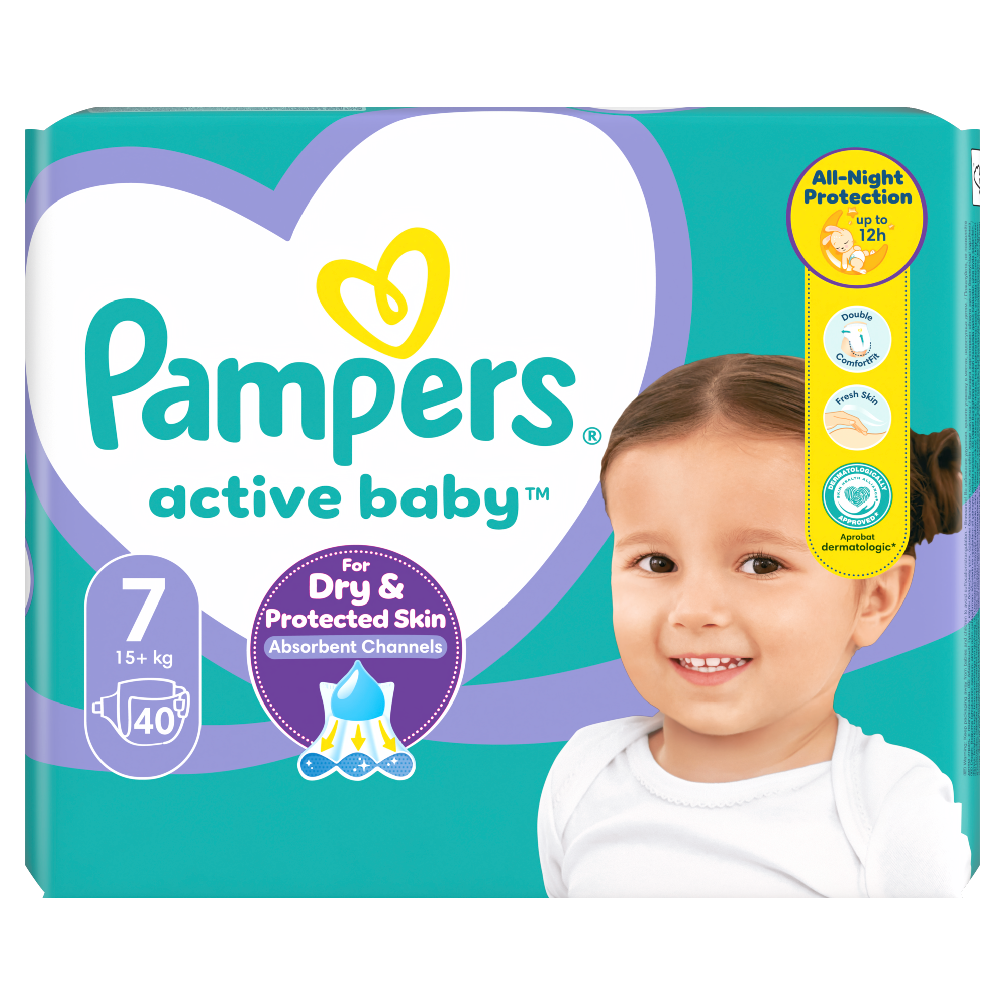 Pampers Active Baby 7 pieluchy 15+ kg 40 sztuk zdjęcie