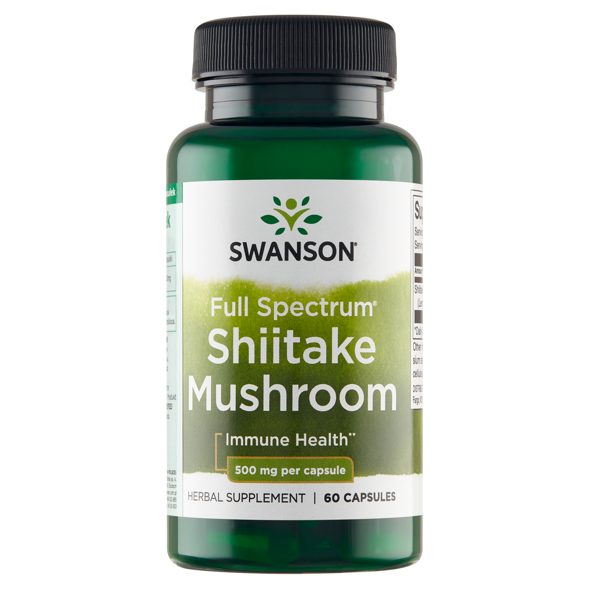 SWANSON Shiitake(Shitake) Mushroom 500 mg, 60 kapsułek zdjęcie