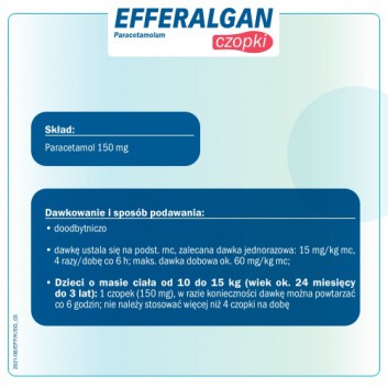EFFERALGAN 150 mg czopki, 10 sztuk